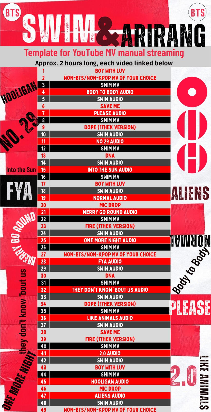 YouTube ARIRANG queue guide